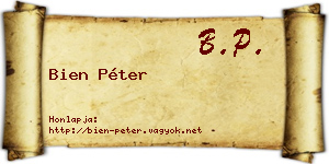 Bien Péter névjegykártya